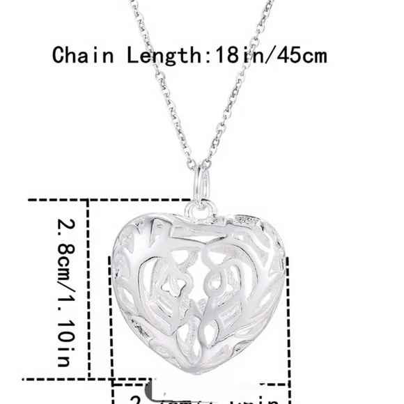 Romantic “Tree of Life” Puffed Heart Openwork Pendant with Chain - Picture 4 of 4